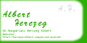 albert herczeg business card